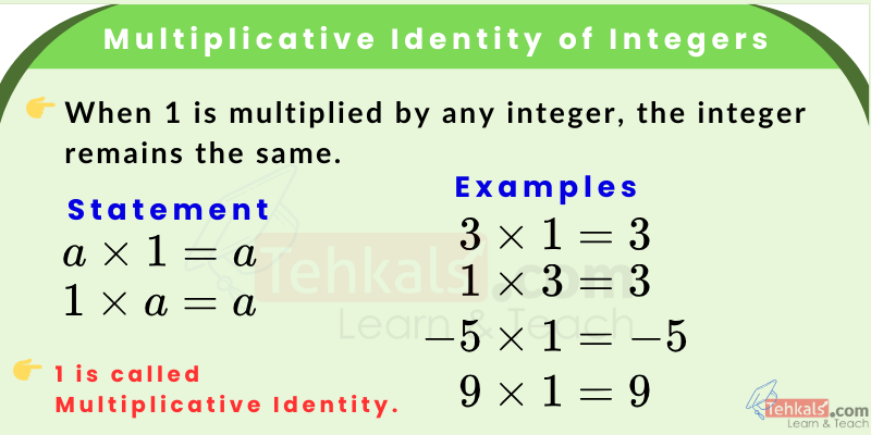 multiplicative identity of integer Multiplicative Identity of Integers